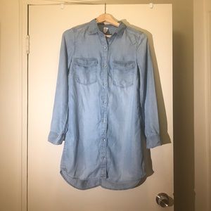 🔥 SALE Long Chambray Shirt Dress by H&M